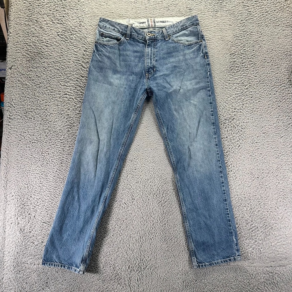 VTG Tommy Hilfiger Jeans Mens 34x31 Blue Cotton Denim Straight Classic Workwear